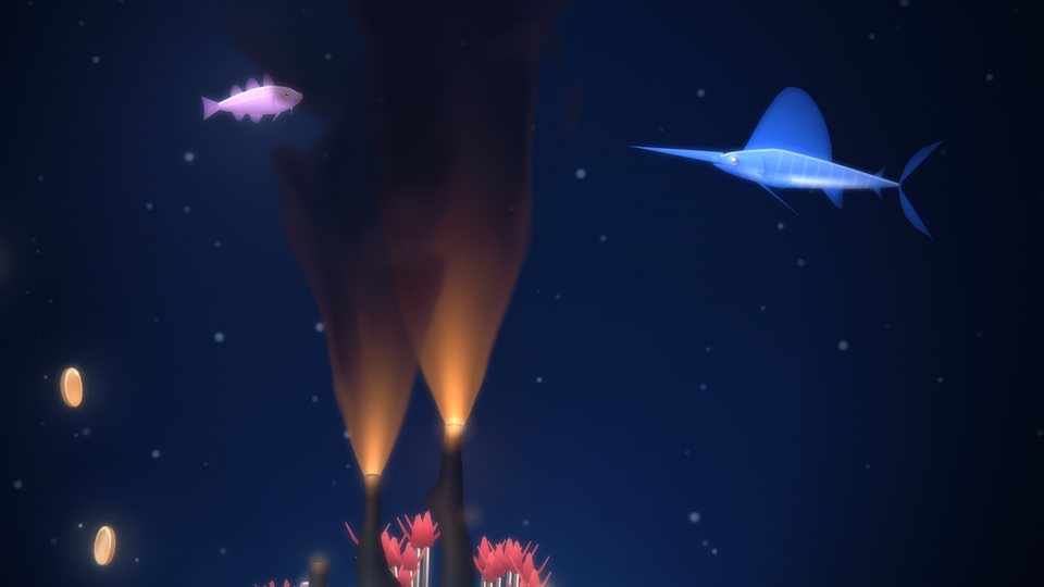 The marlin raises its sail for the second before it charges