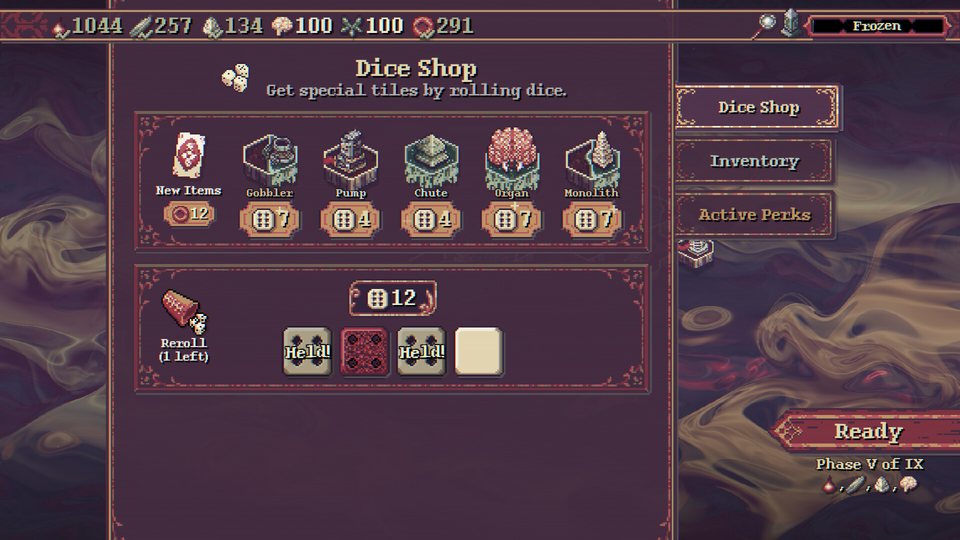The dice shop between phases