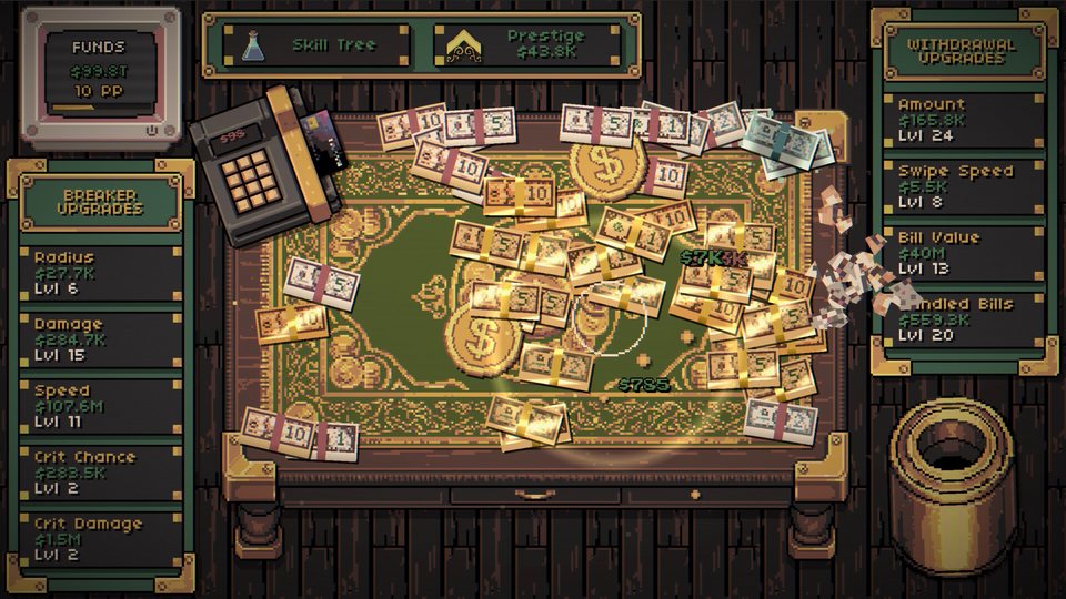 Golden bills piling up on the table